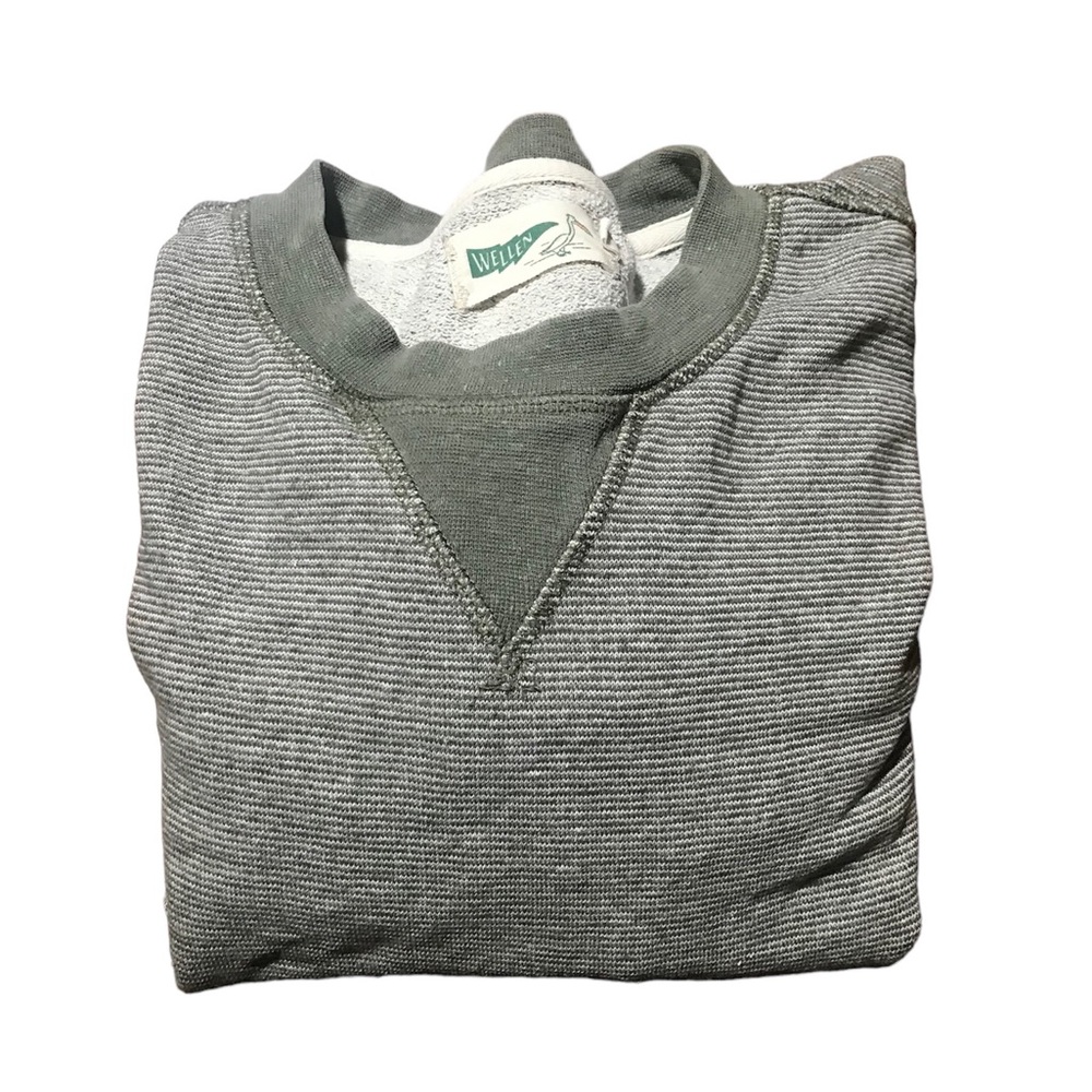 Wellen Hemp crewneck in striped olive